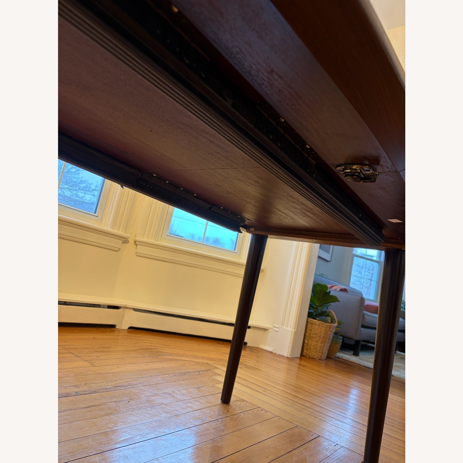 Mid Century Solid Wood Extension Dining Table - image-5