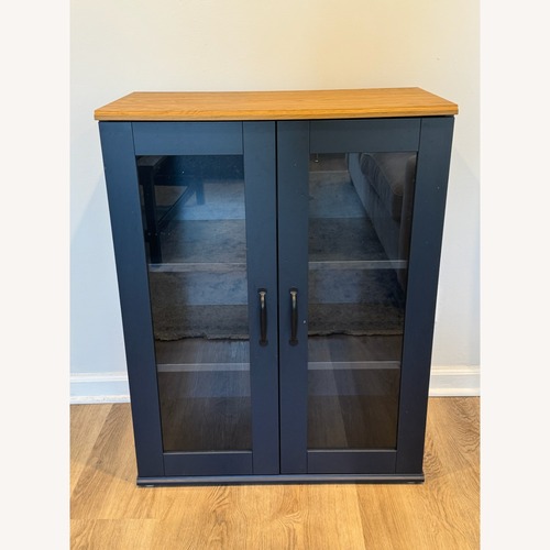 Used IKEA Skruvby Blue Wood Sideboard for sale on AptDeco