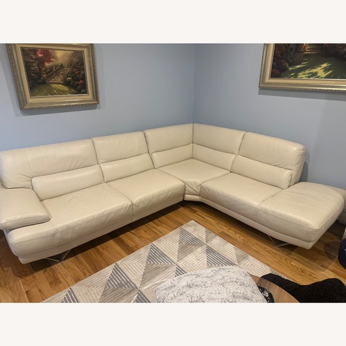 Used Natuzzi White Leather Sectional for sale on AptDeco