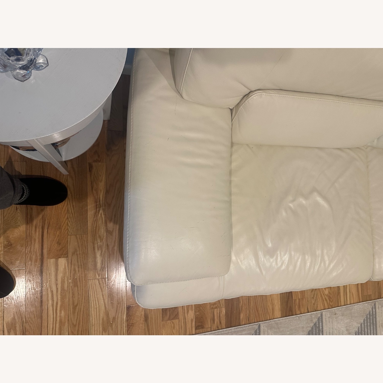 Natuzzi White Leather Sectional - image-4