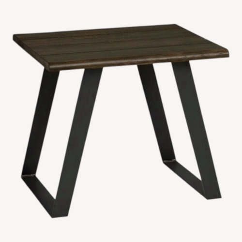 Used Rooms To Go Aden Dark Brown Wood Side Table for sale on AptDeco