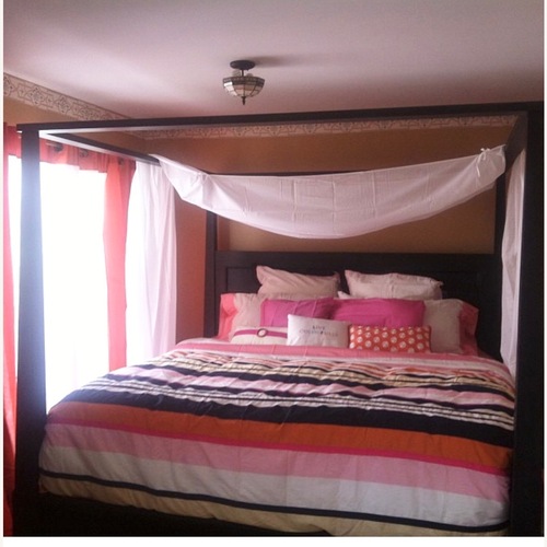 Used Pottery Barn Dark Brown Wood King Bed for sale on AptDeco