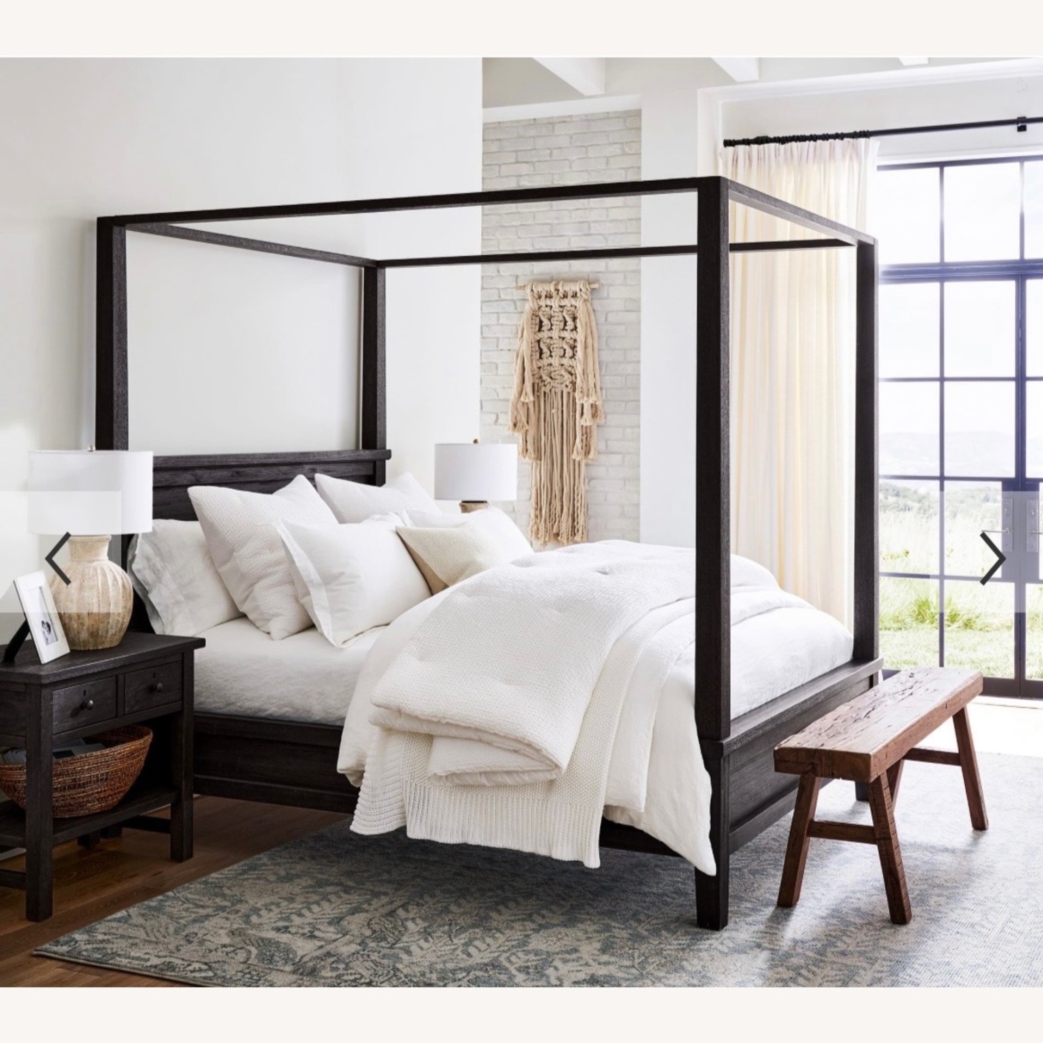 Pottery Barn Dark Brown Wood King Bed - image-3