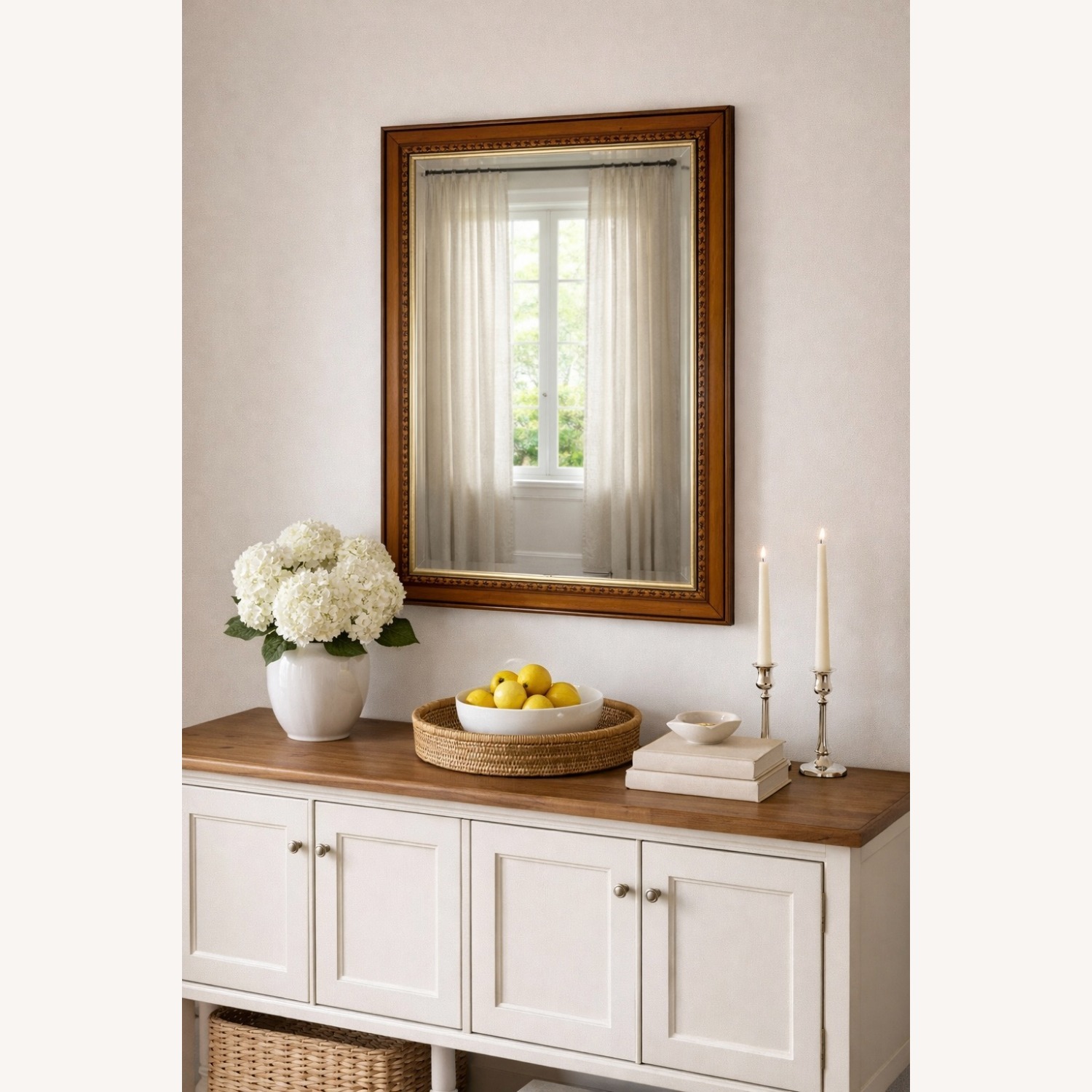 Vintage Ornate Carved Wall Mirror - image-1