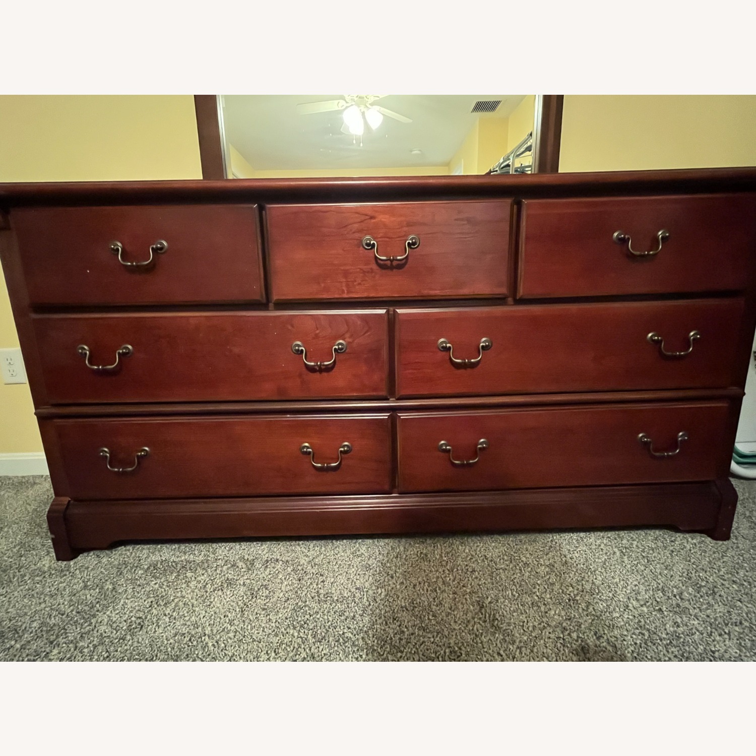 Cherry Wood Dresser with Vanity Mirror - image-2