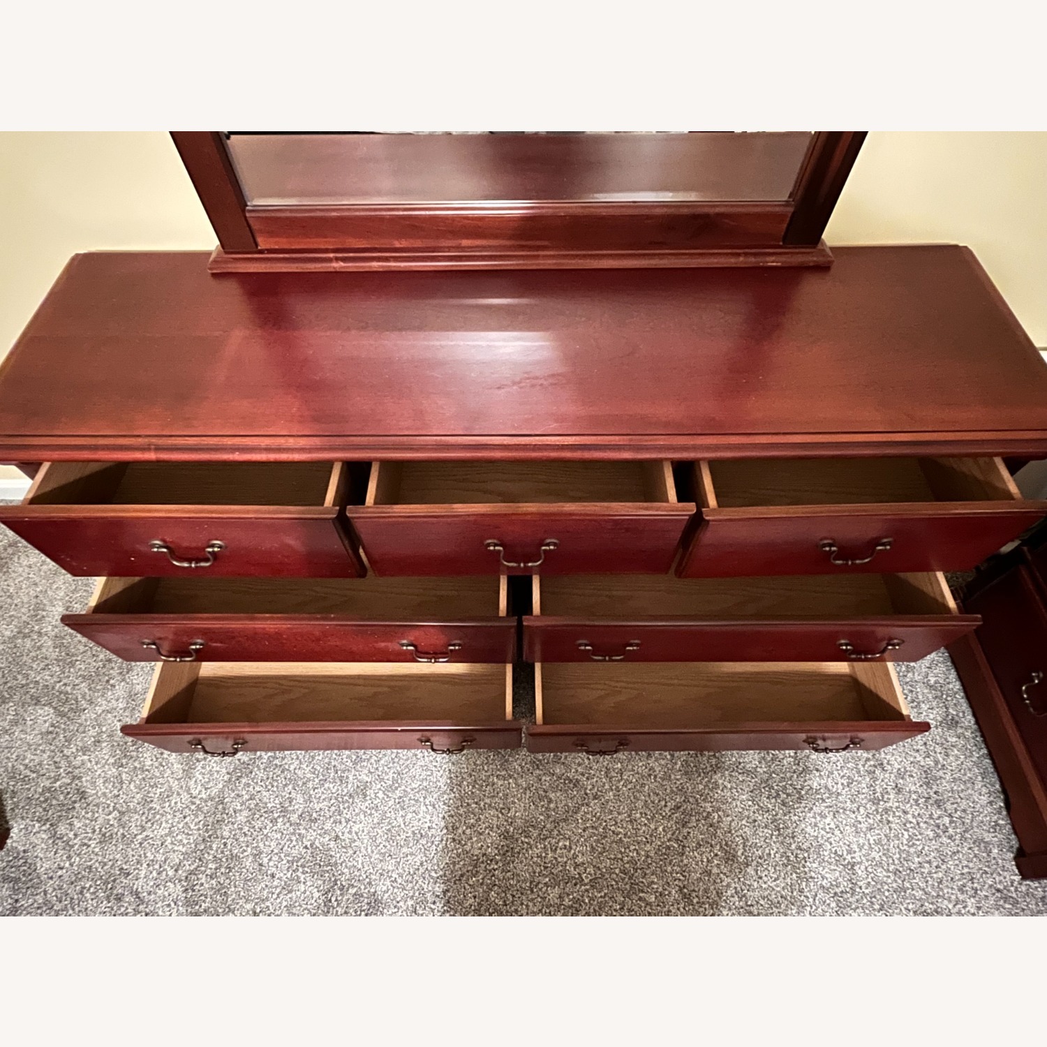 Cherry Wood Dresser with Vanity Mirror - image-3