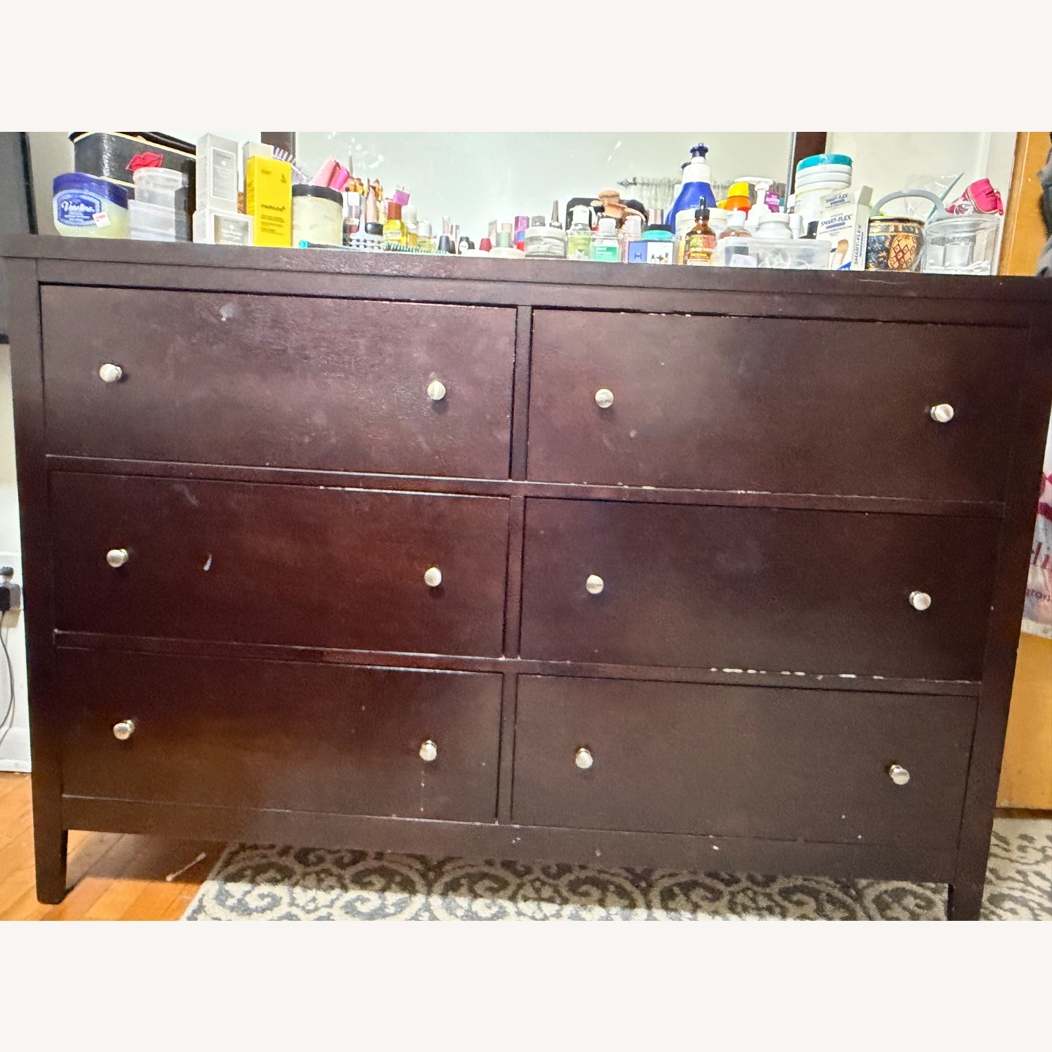 Dark Brown Wood King Bed - image-8