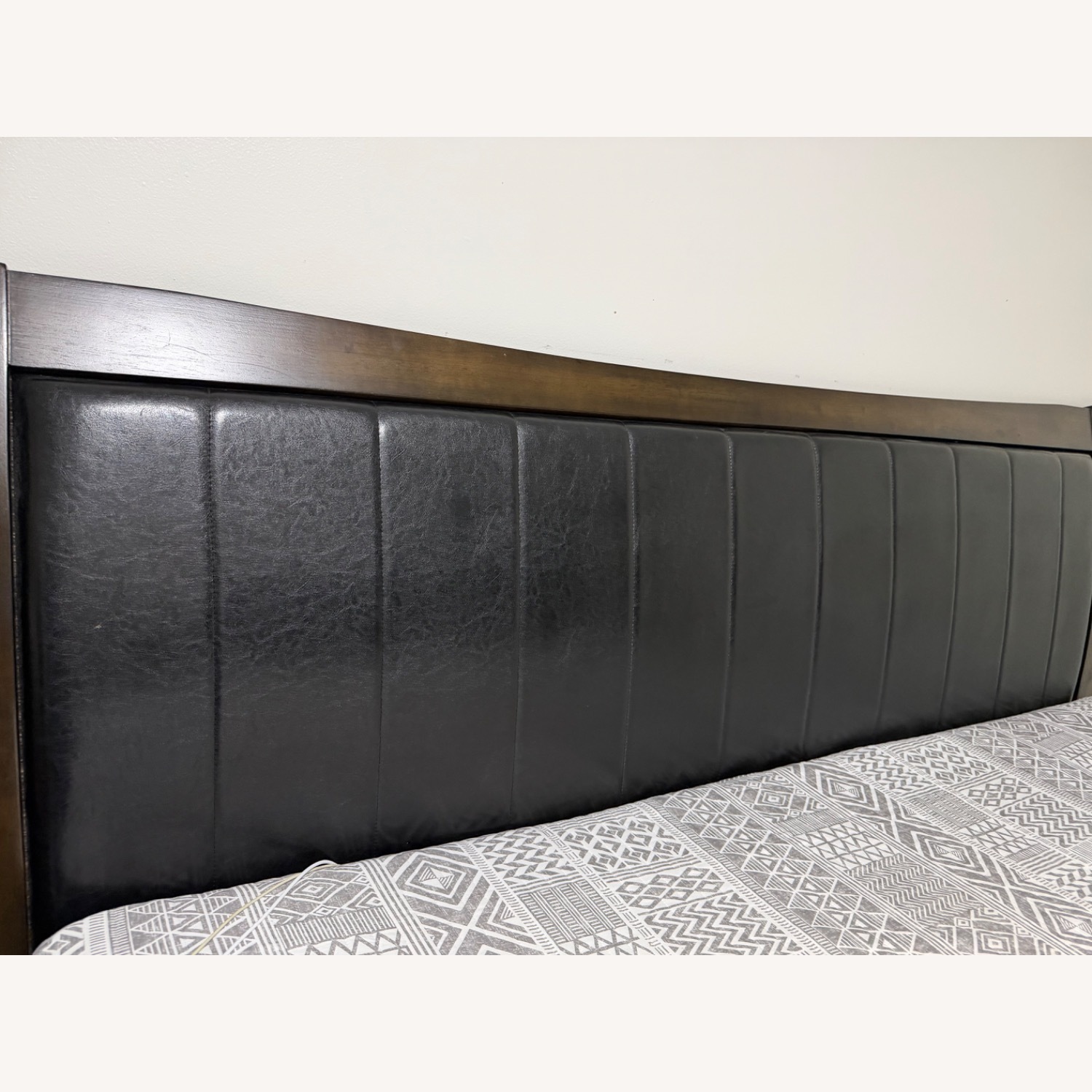Dark Brown Wood King Bed - image-2
