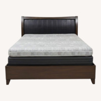 Dark Brown Wood King Bed