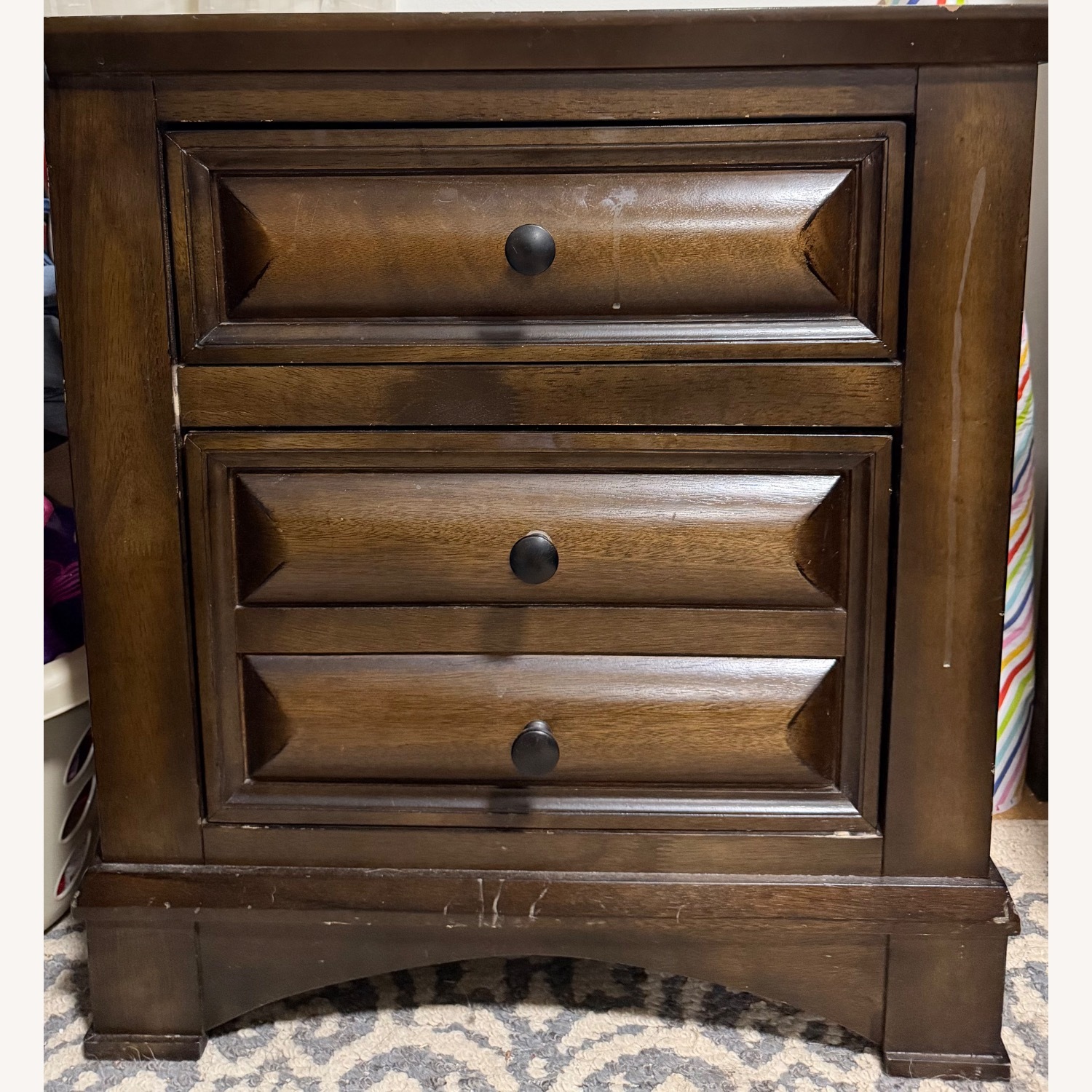 Dark Brown Wood King Bed - image-5