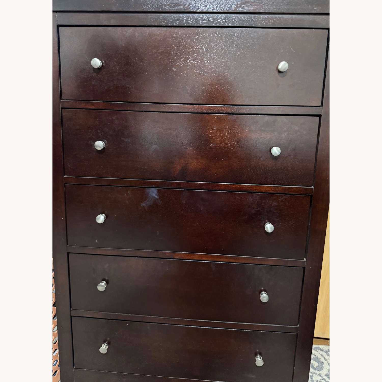 Dark Brown Wood King Bed - image-9