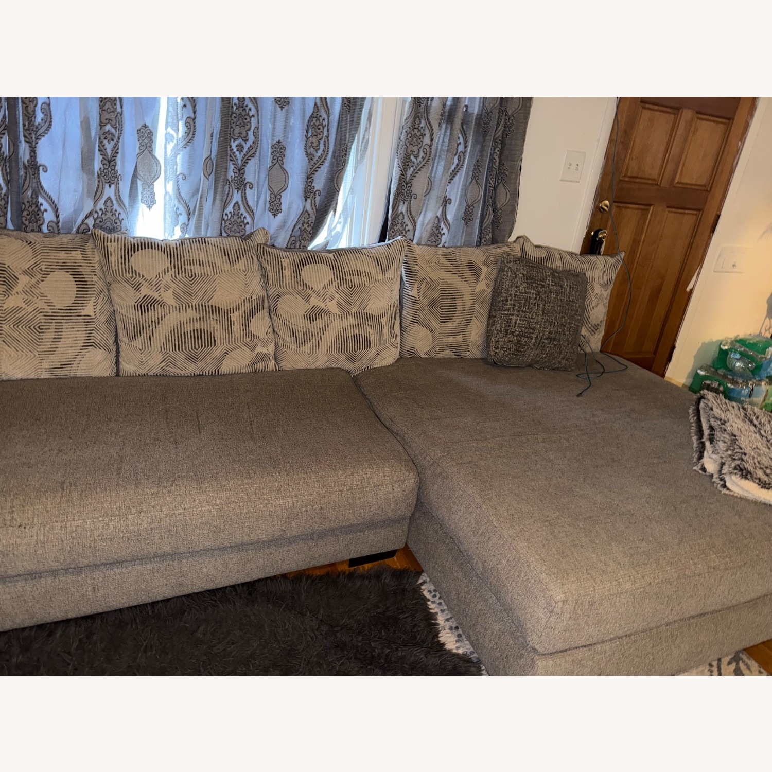 Light Gray Fabric 2 Piece Sectional - image-2