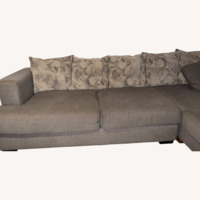 Light Gray Fabric 2 Piece Sectional