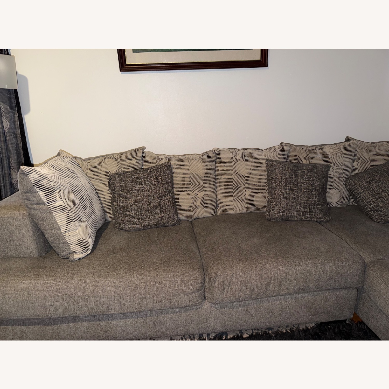 Light Gray Fabric 2 Piece Sectional - image-1