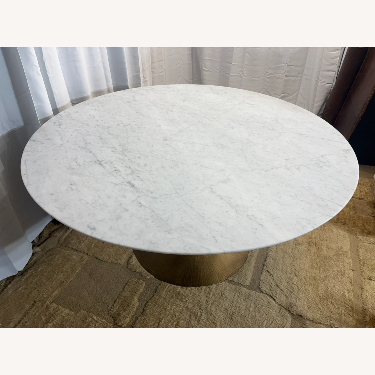 Restoration Hardware Aero Stone Round Dining Table - image-22