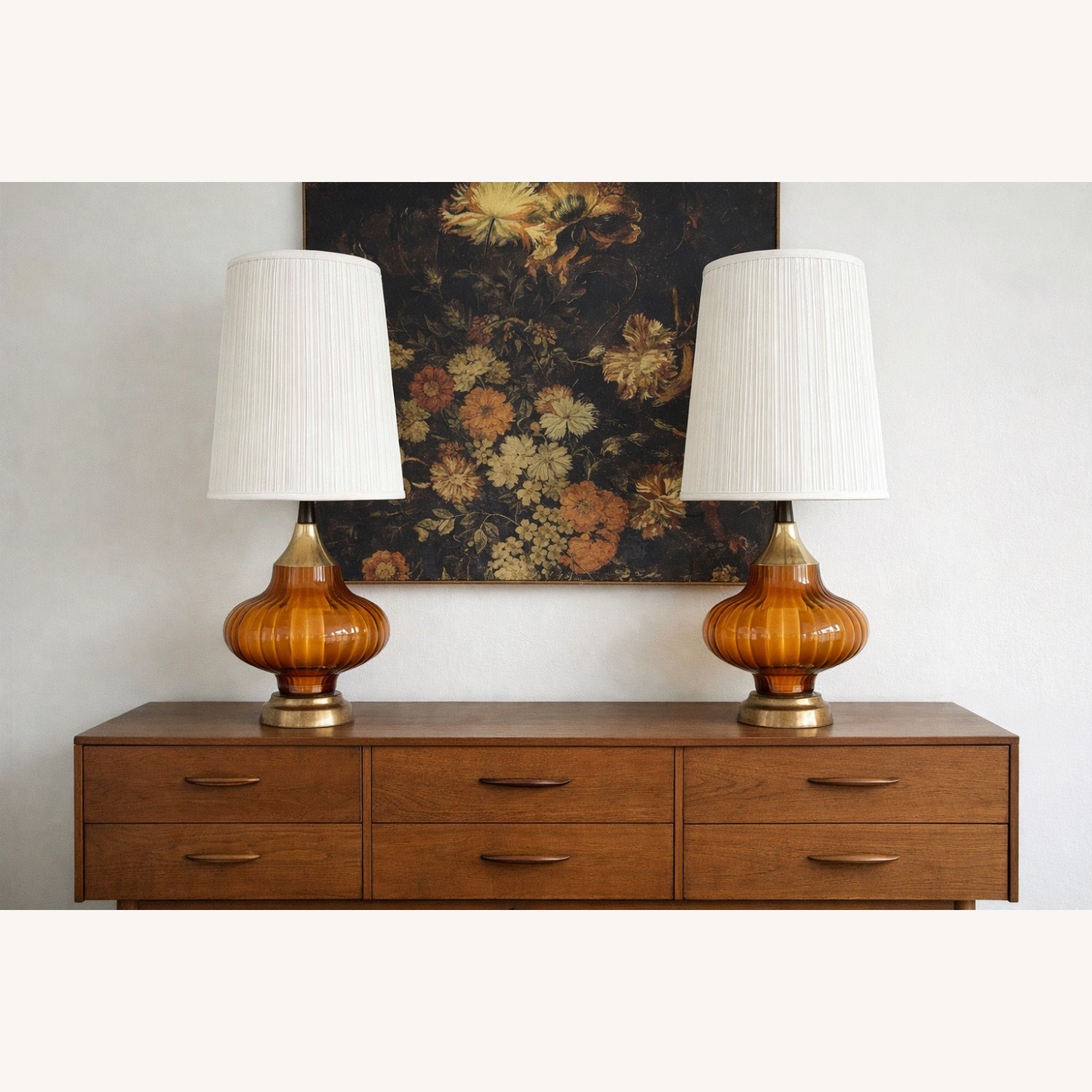 Set of 2 Mid-Century Tall Table Lamps  - image-1