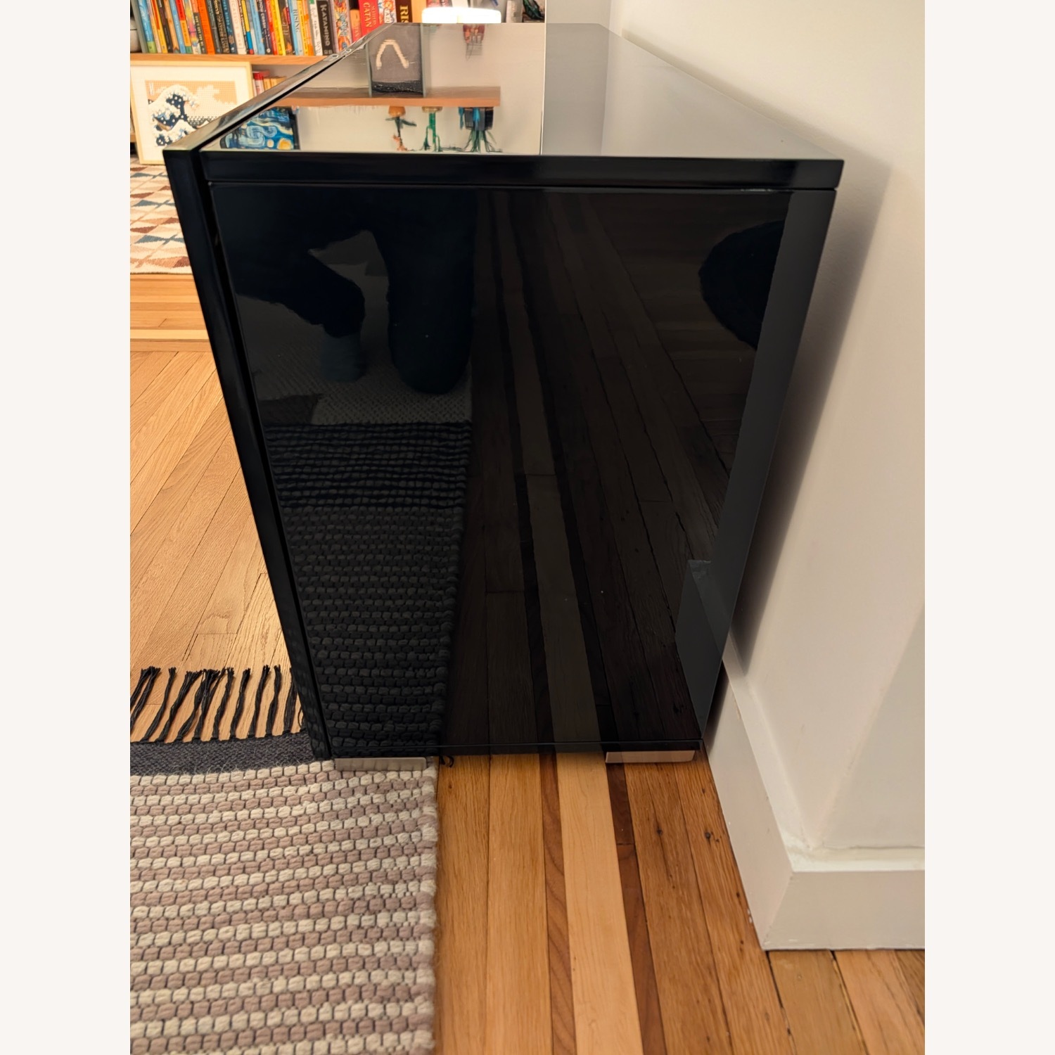 CB2 Fuel Blue Wood Sideboard - image-2