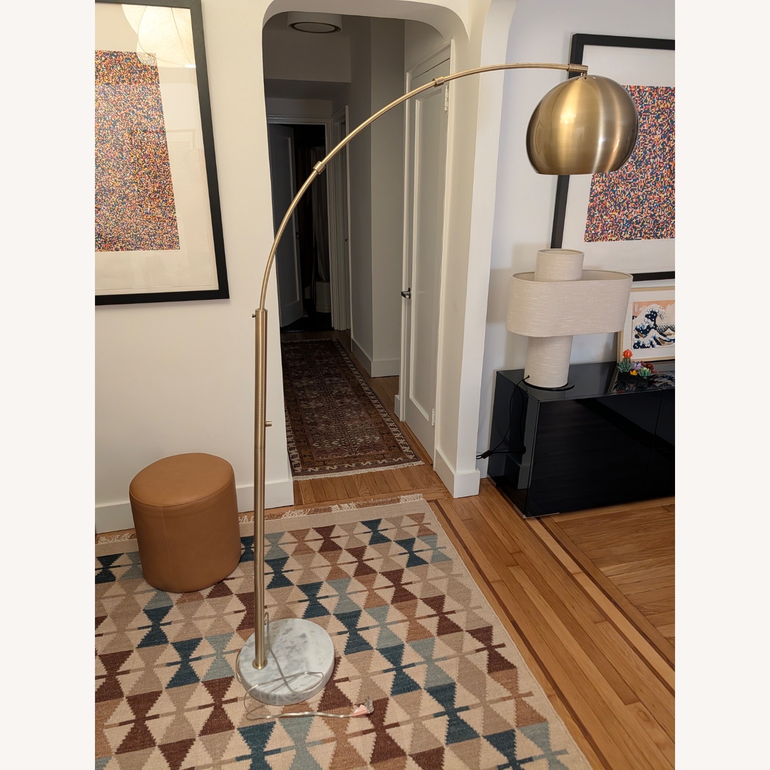 Feather Cassowary Brass Floor Lamp - image-1