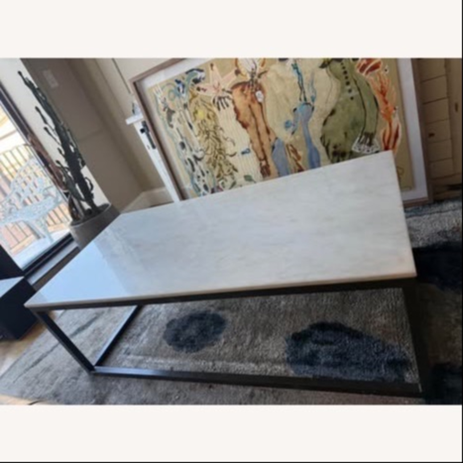 West Elm Streamline White Marble Coffee Table - image-4