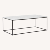 West Elm Streamline White Marble Coffee Table
