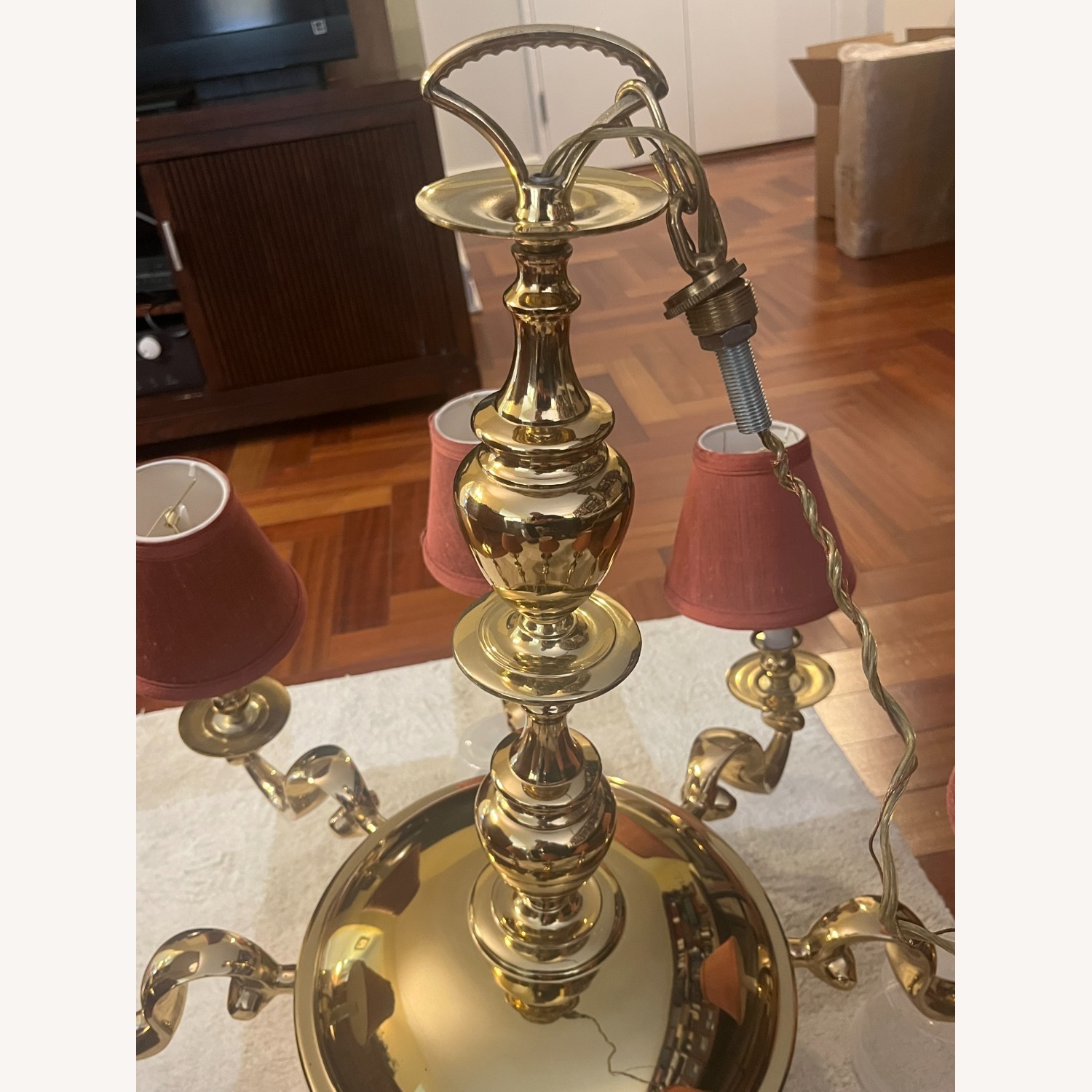 Vintage/Antique Repro French Brass Chandelier   - image-6