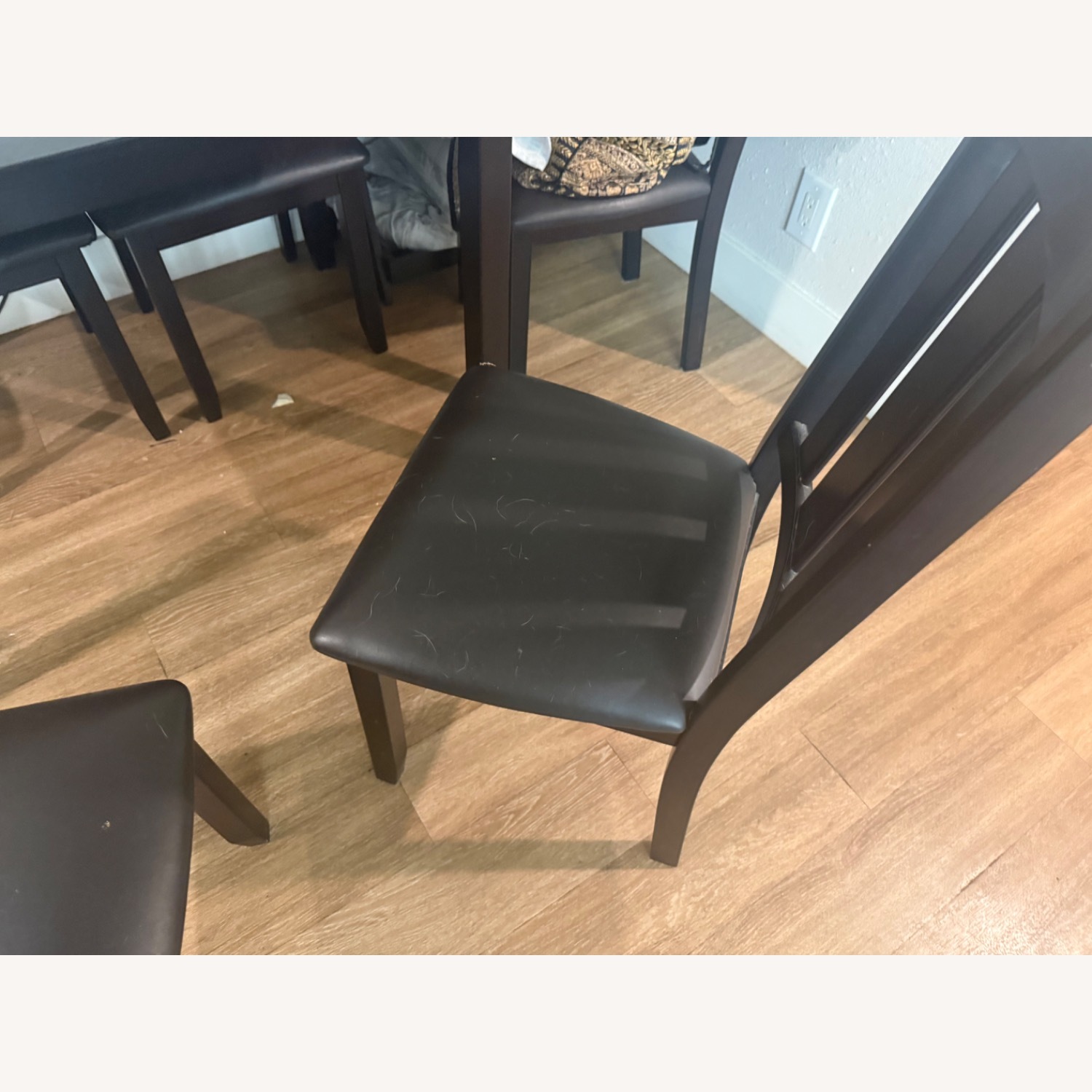 Dark Brown Wood Dining Set - image-4