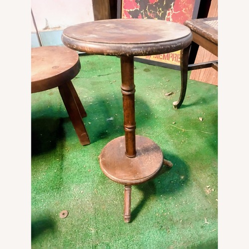 Used Vintage/Antique Dark Brown Wood Side Table for sale on AptDeco
