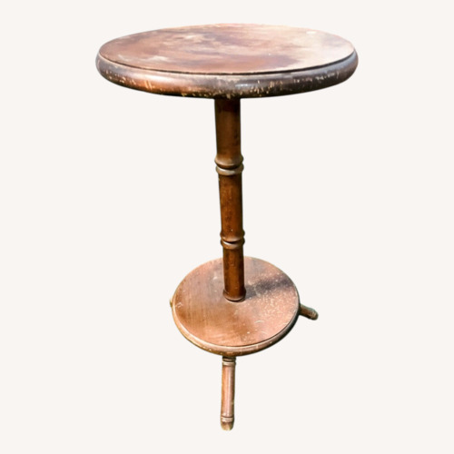 Used Vintage/Antique Dark Brown Wood Side Table for sale on AptDeco