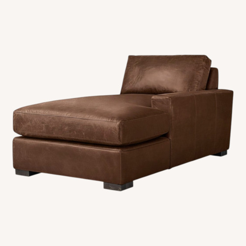Used RH Maxwell Leather Right-Arm Chaise for sale on AptDeco