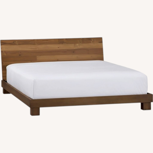 Used CB2 Dondra Teak King Bed for sale on AptDeco