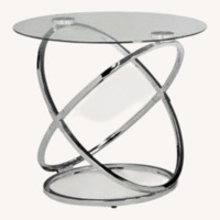 Orren Ellis Glass Top End Table