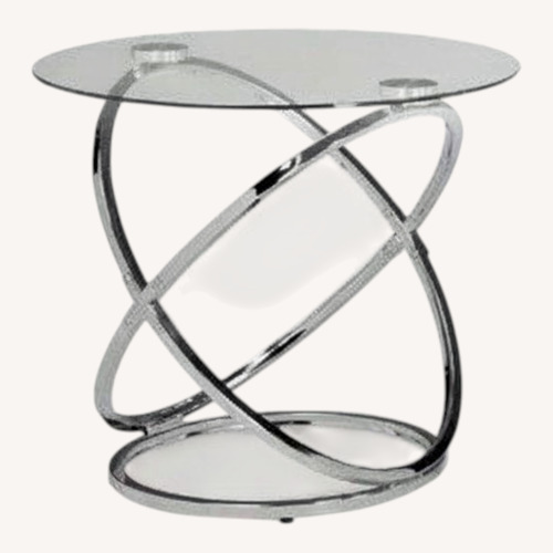 Used Orren Ellis Glass Top End Table for sale on AptDeco