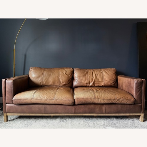 Used Bronson Dark Brown Leather 3+ Seater Sofa for sale on AptDeco