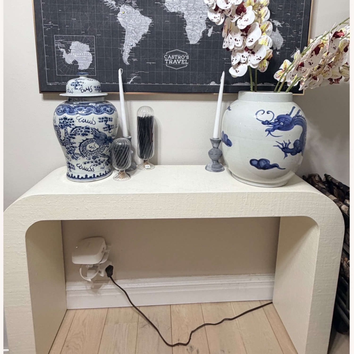 CB2 Crescent 52" Ivory Resin Console Table - image-5