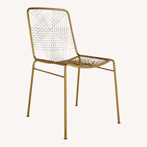 Used CB2 Alpha Gold Metal Accent Chair for sale on AptDeco