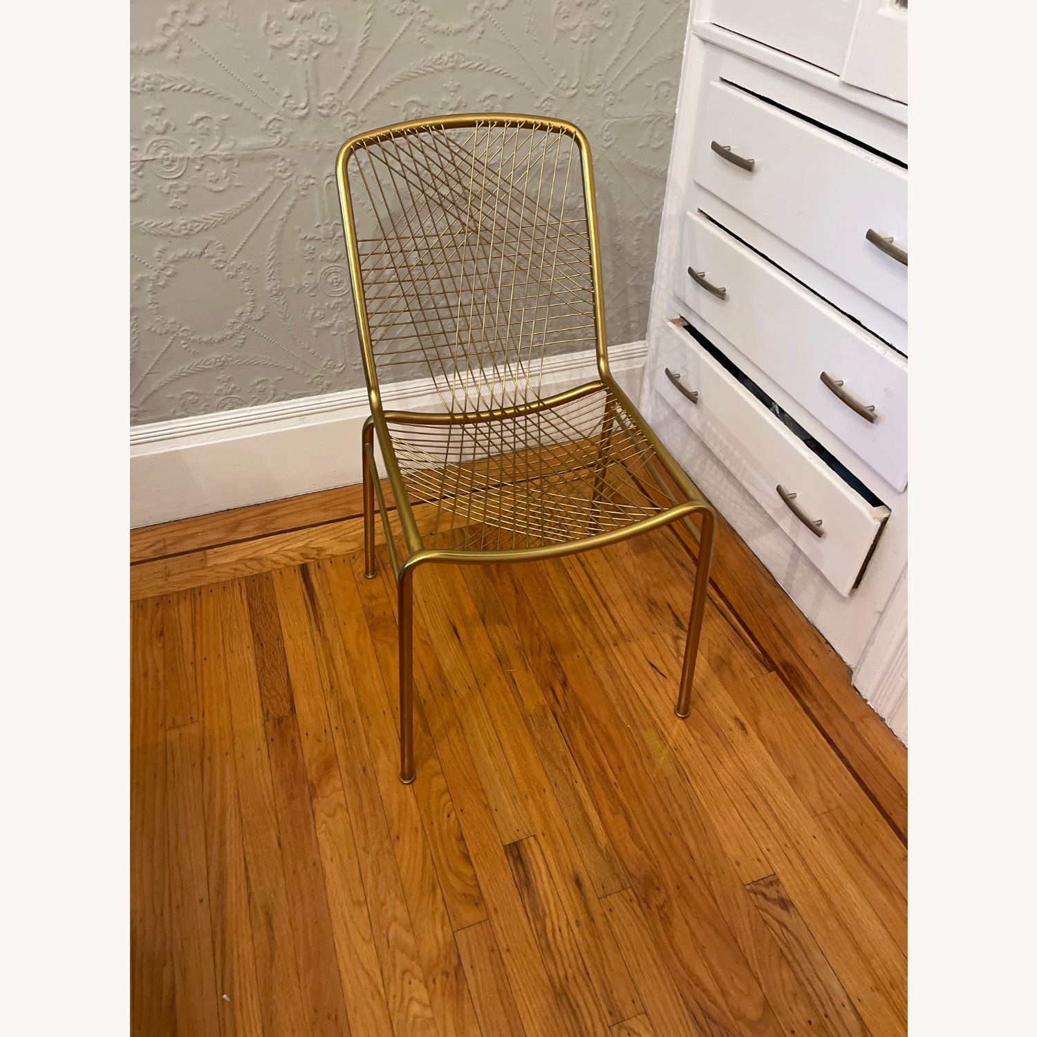 CB2 Alpha Gold Metal Accent Chair - image-2