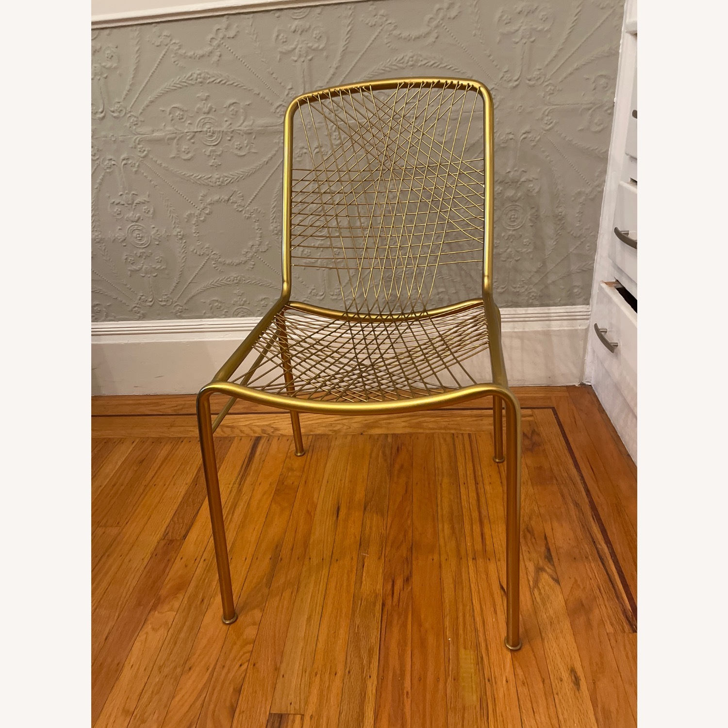CB2 Alpha Gold Metal Accent Chair - image-1