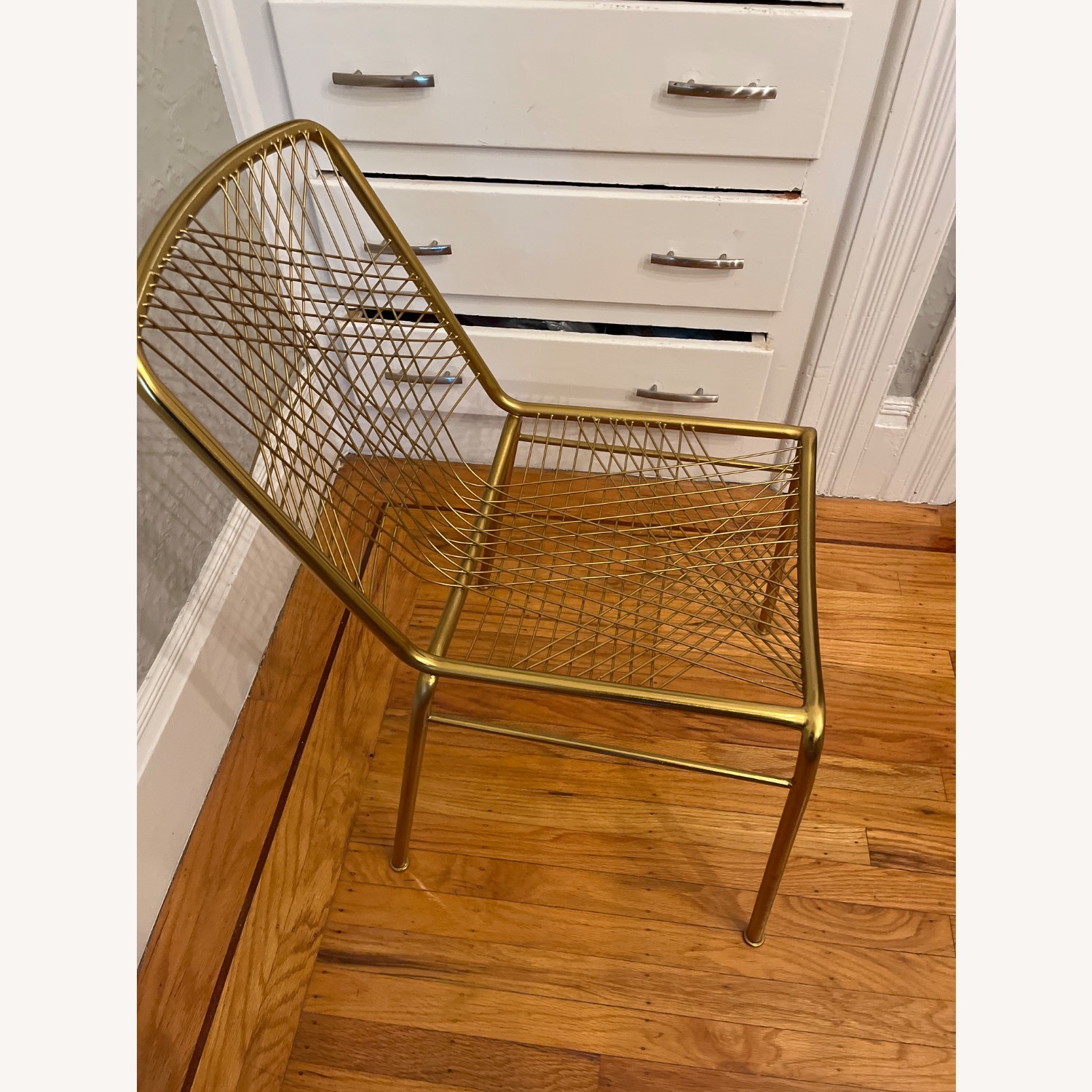 CB2 Alpha Gold Metal Accent Chair - image-3