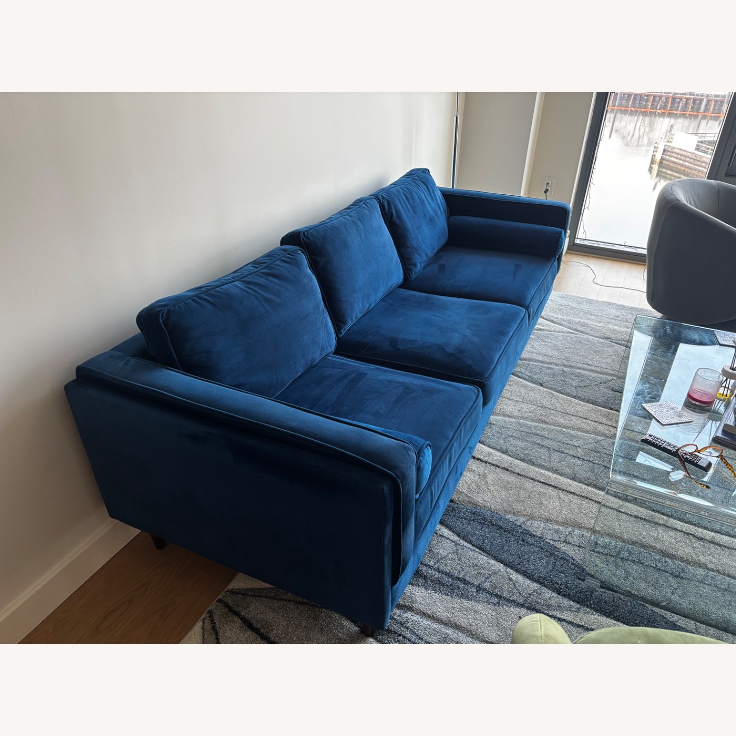 Blue 3-Seater Sofa - image-3