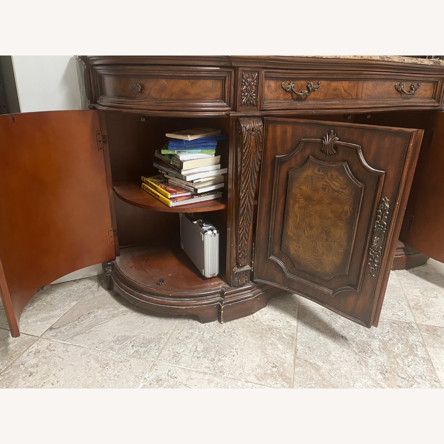 Vintage/Antique Credenza With Marble Top - image-8