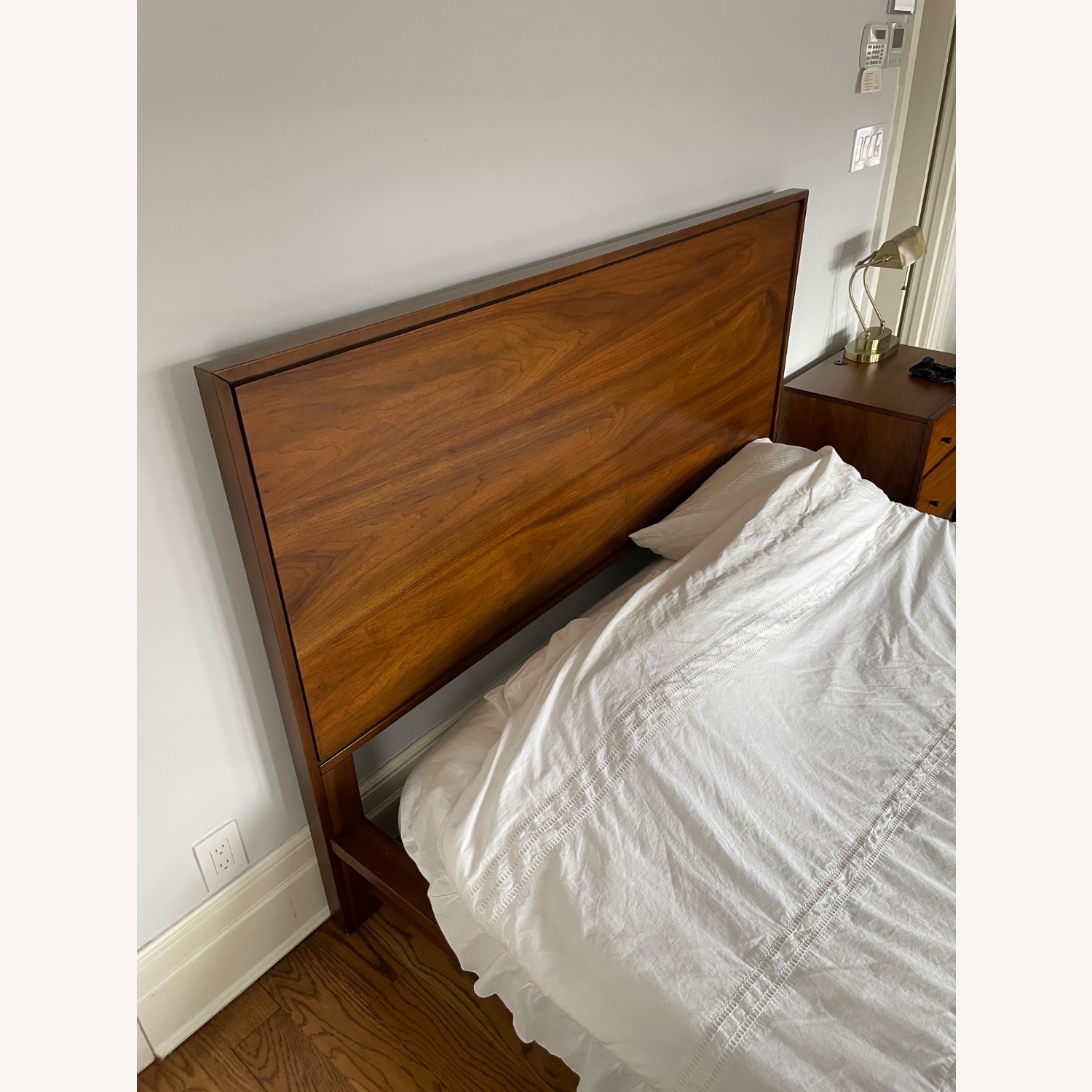 Macy's Oslo Queen Bed - Midcentury Walnut Wood - image-4