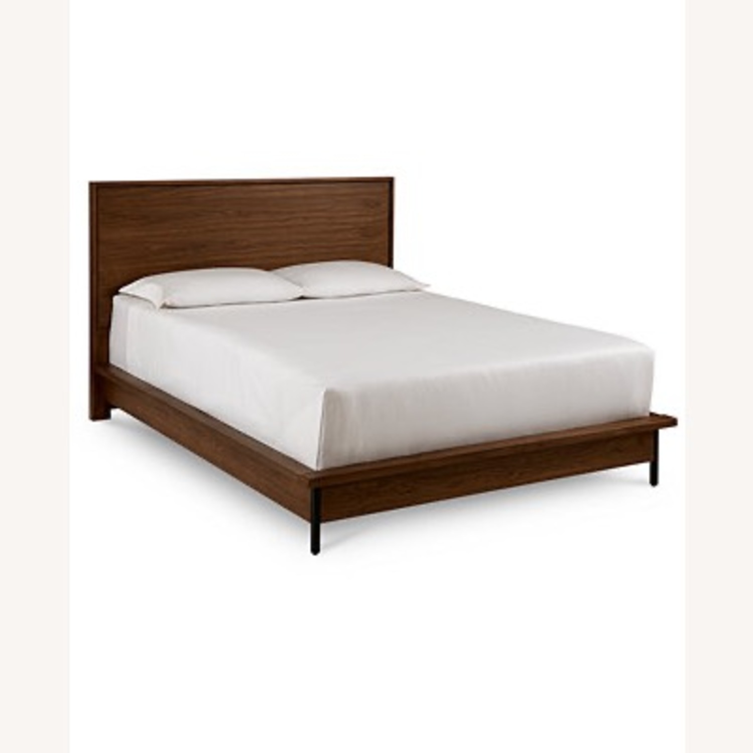 Macy's Oslo Queen Bed - Midcentury Walnut Wood - image-1