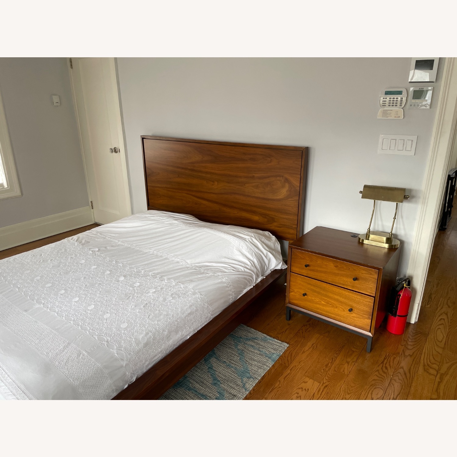 Macy's Oslo Queen Bed - Midcentury Walnut Wood - image-2