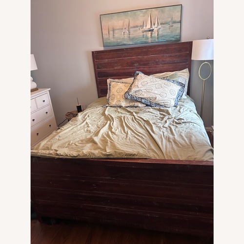 Used Modus Furniture Dark Brown Queen Bed for sale on AptDeco