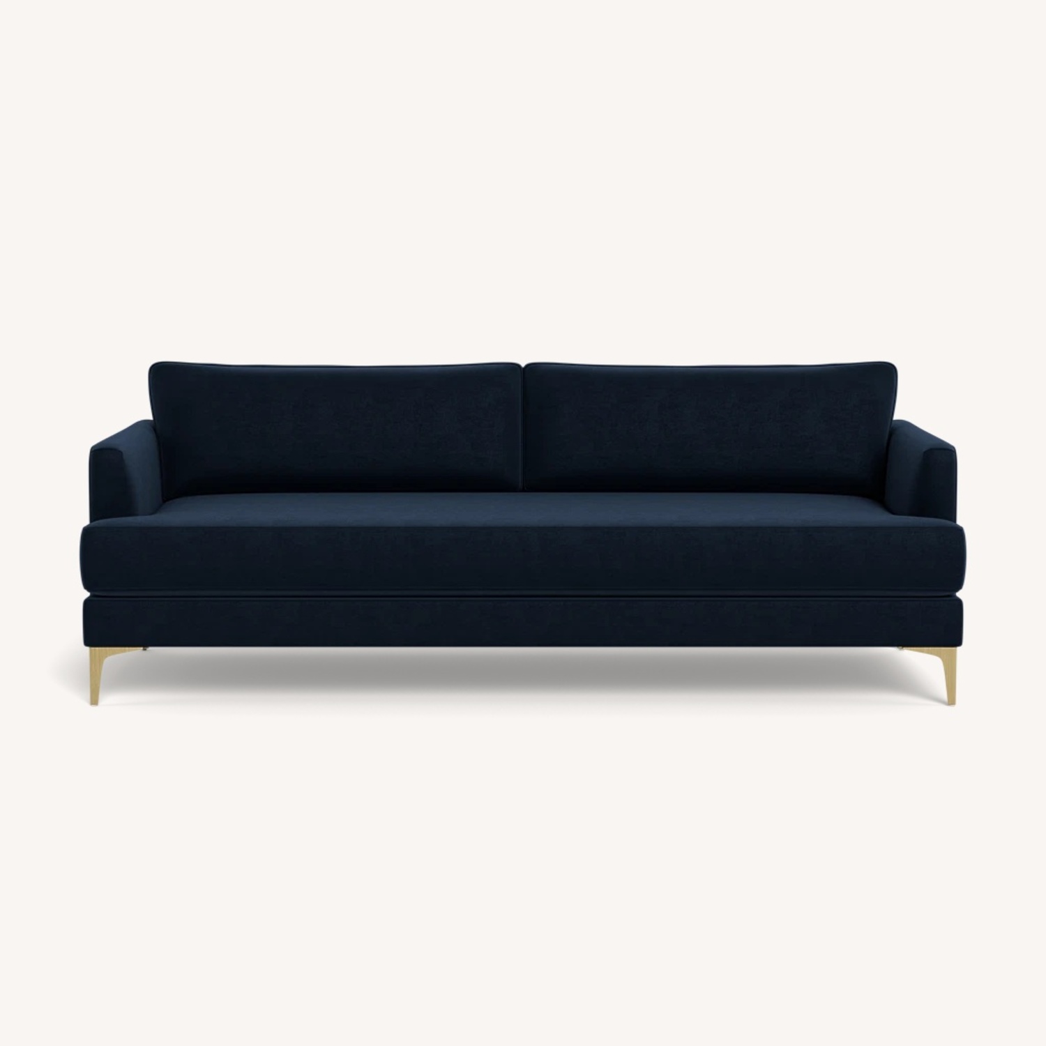Interior Define Blue Velvet Sofa and Ottoman - image-6
