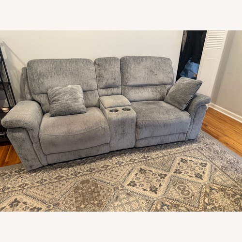 Used Renegade Gray 88'' Power Reclining Console Loveseat with USB Port for sale on AptDeco