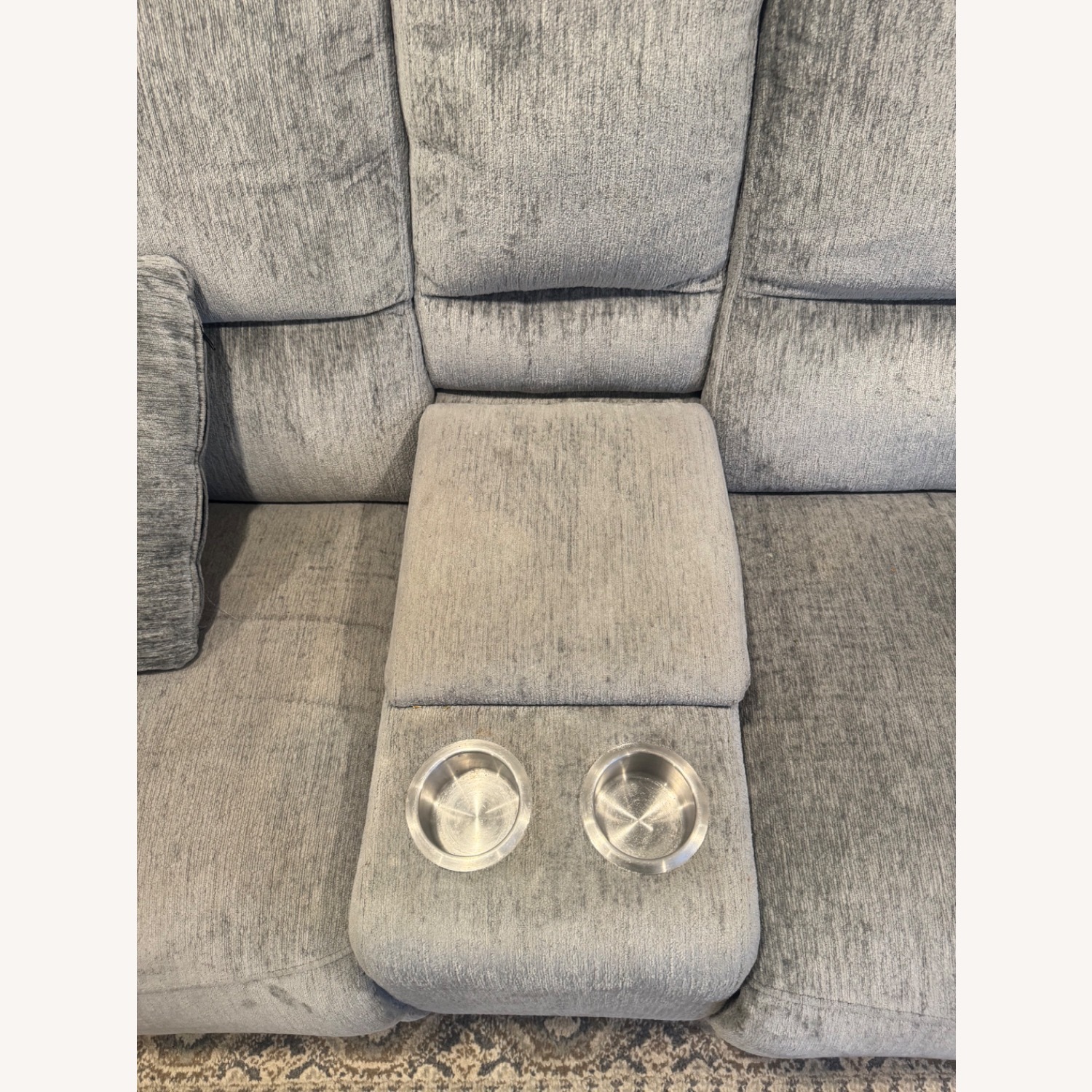 Renegade Gray 88'' Power Reclining Console Loveseat with USB Port - image-4