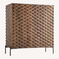 Crate & Barrel  Dark Brown Wood Bar Cart