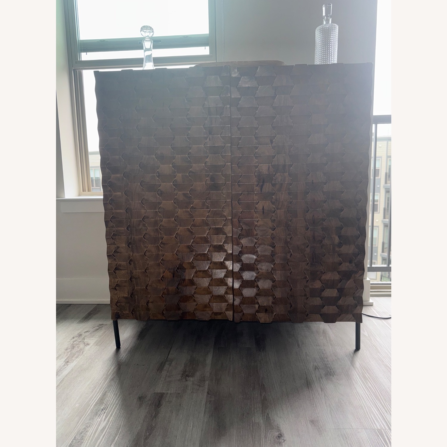 Crate & Barrel  Dark Brown Wood Bar Cart - image-4