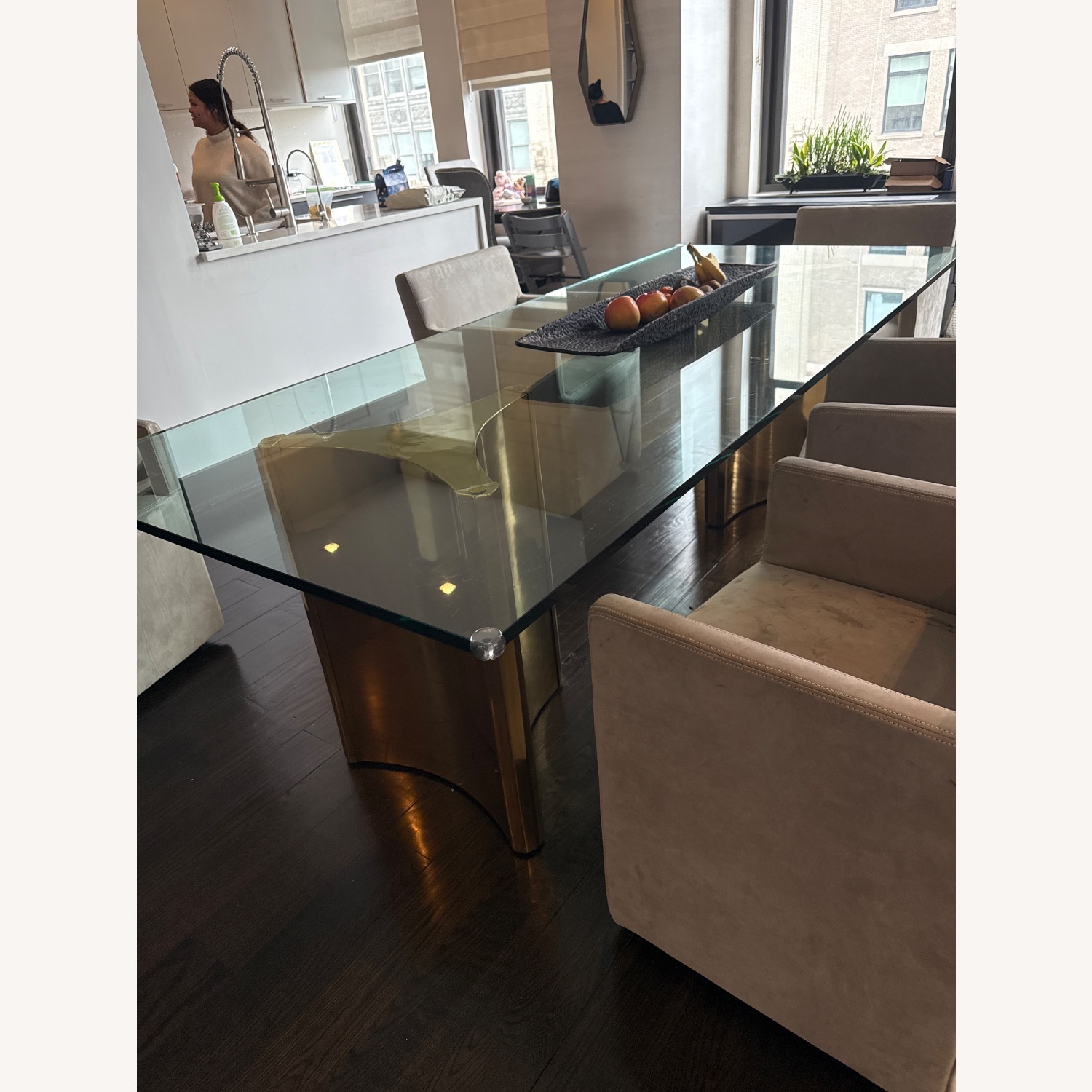 Restoration Hardware Dalton Glass Dining Table - image-2